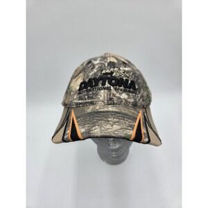 Daytona International Speedway Hat Cap Strap Back Camo NASCAR Racing Mens One Si